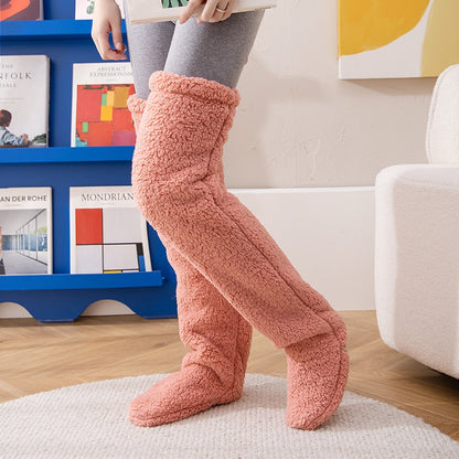 FuzzFluff- Over The Knee Fuzzy Sock Plush Slippers