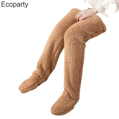 FuzzFluff- Over The Knee Fuzzy Sock Plush Slippers